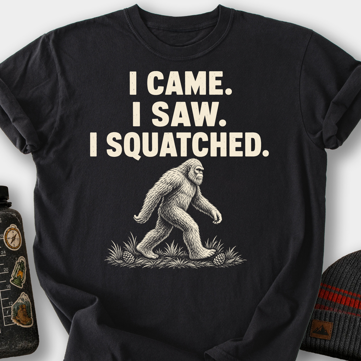 I Came I Saw I Squatched T-Shirt — Black