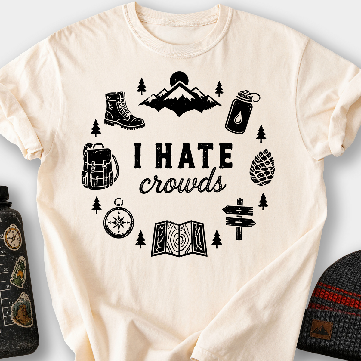I Hate Crowds T-Shirt — Ivory