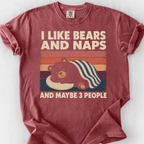 I Like Bears And Naps T-Shirt — Brick