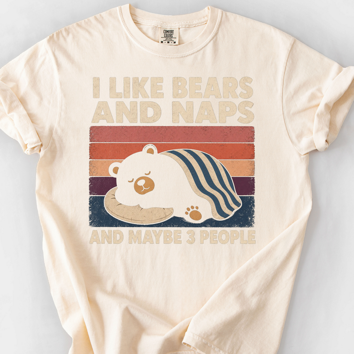 I Like Bears And Naps T-Shirt — Ivory