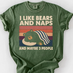 I Like Bears And Naps T-Shirt — Moss
