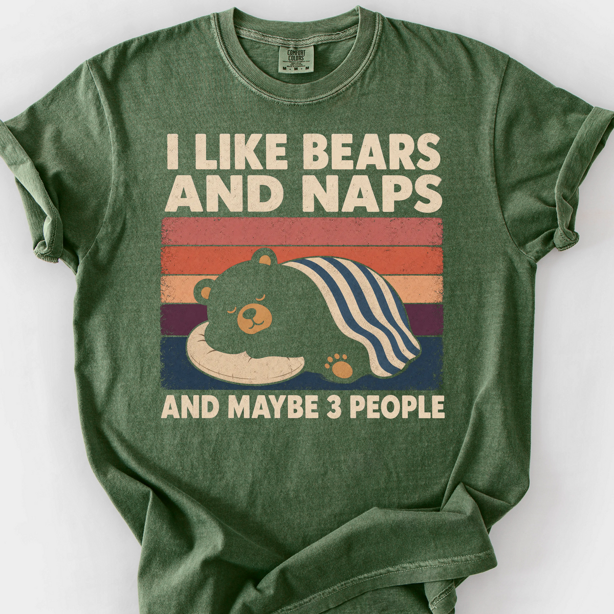 I Like Bears And Naps T-Shirt — Moss