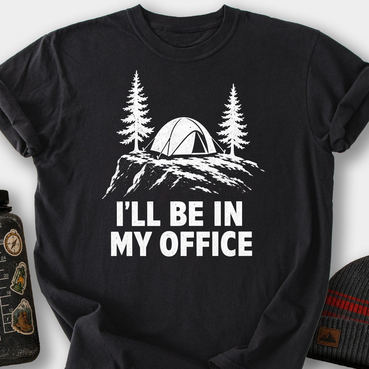 I'll Be In My Office Tent T-Shirt — Black