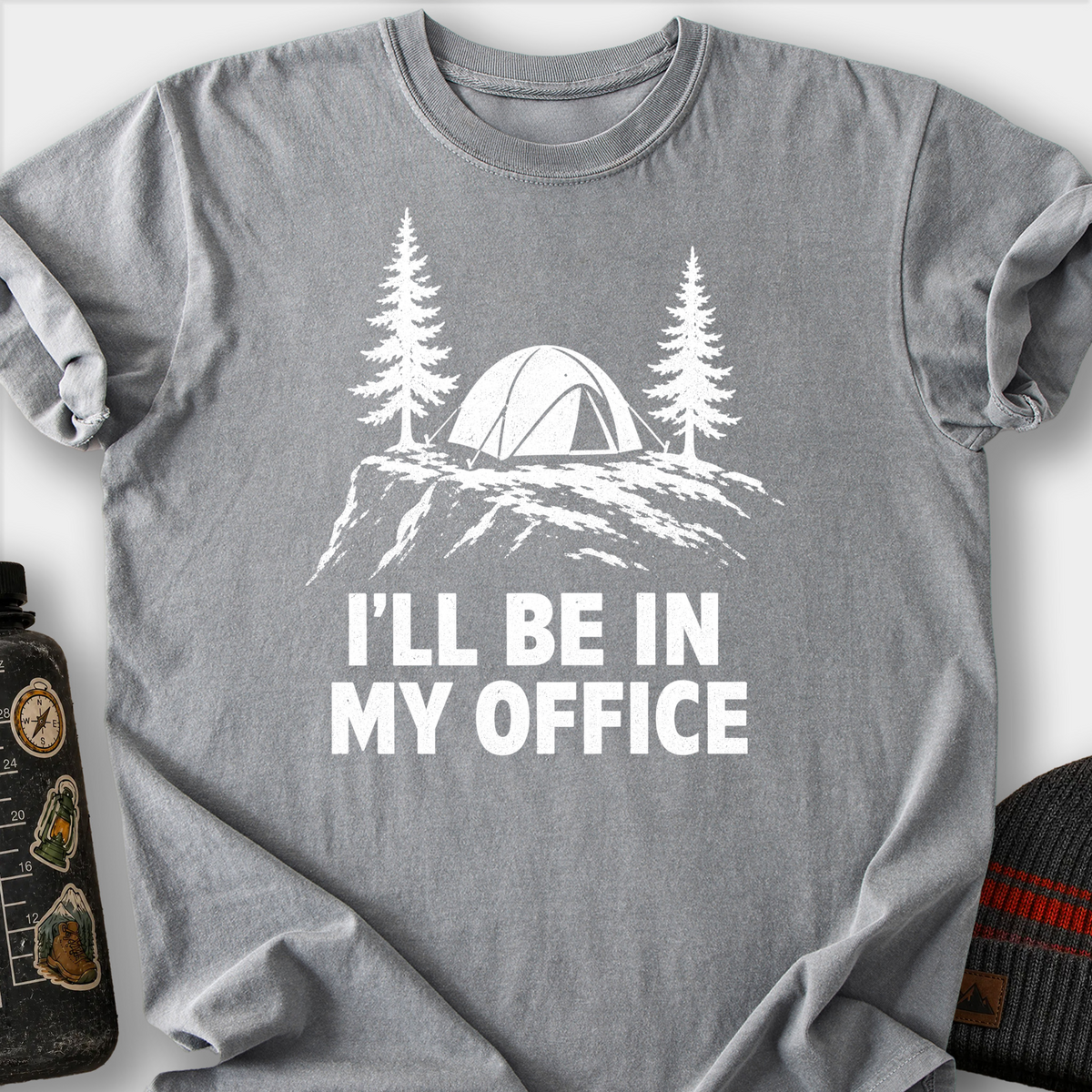 I'll Be In My Office Tent T-Shirt — Grey