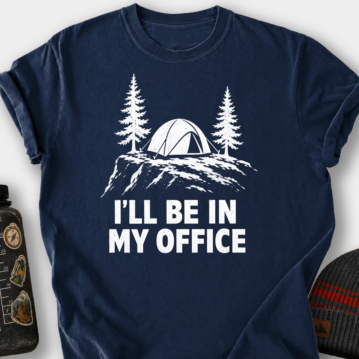 I'll Be In My Office Tent T-Shirt — Navy