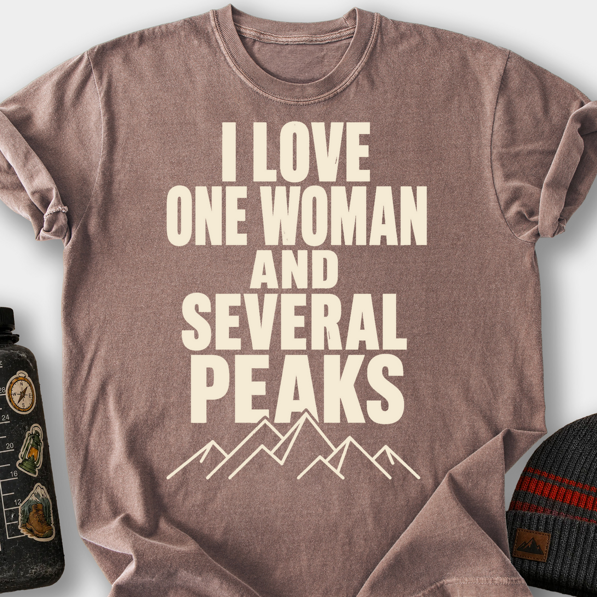 I Love One Woman and Several Peaks T-Shirt — Espresso