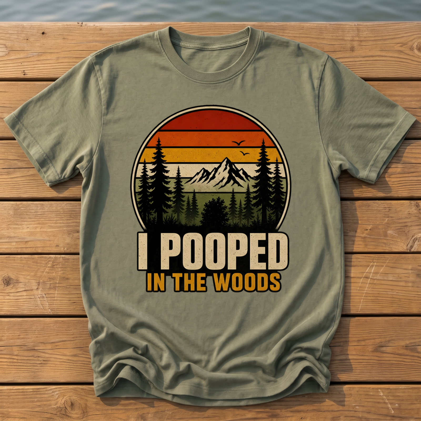 I Pooped in the Woods T-Shirt — Moss