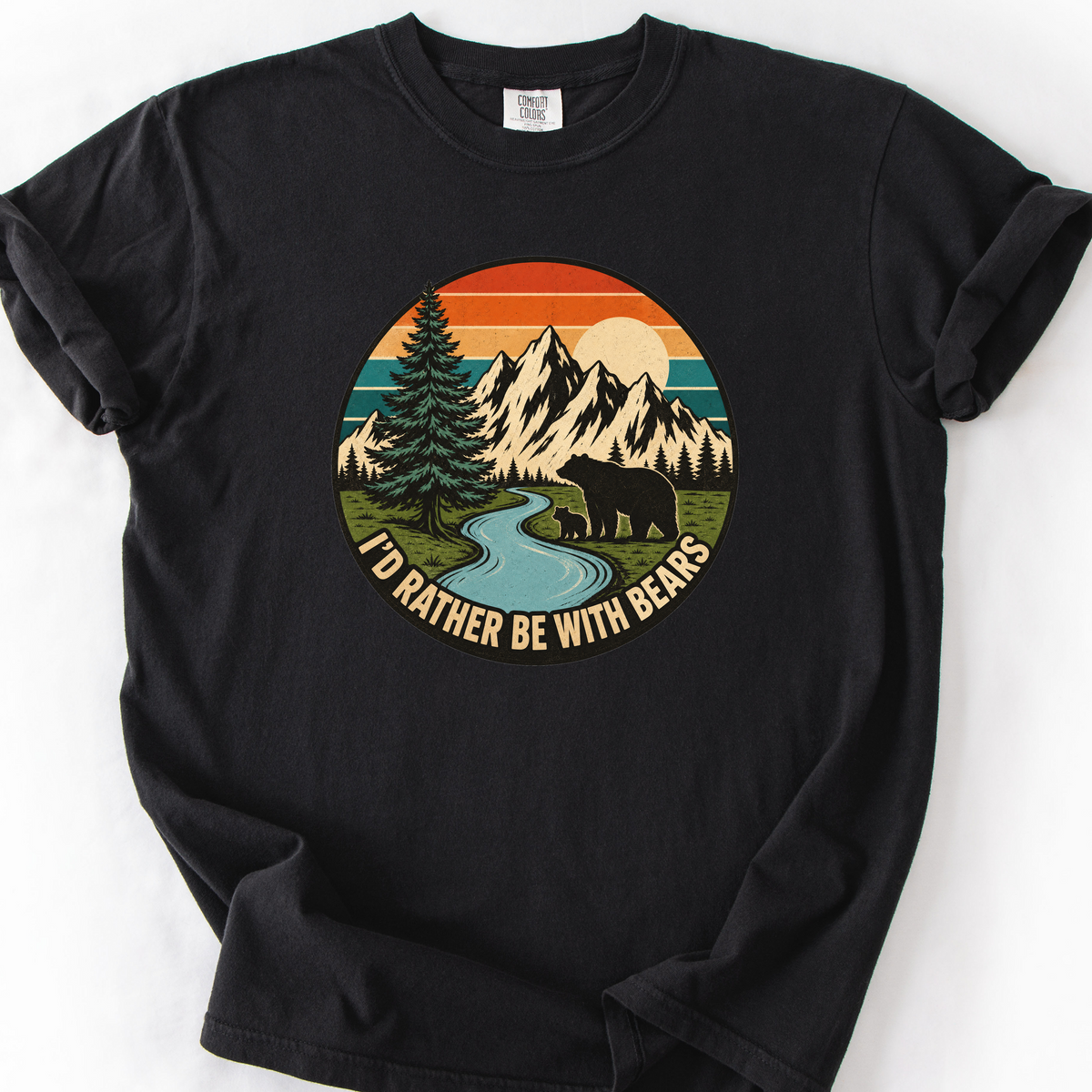 Id Rather Be With Bears T-Shirt — Black