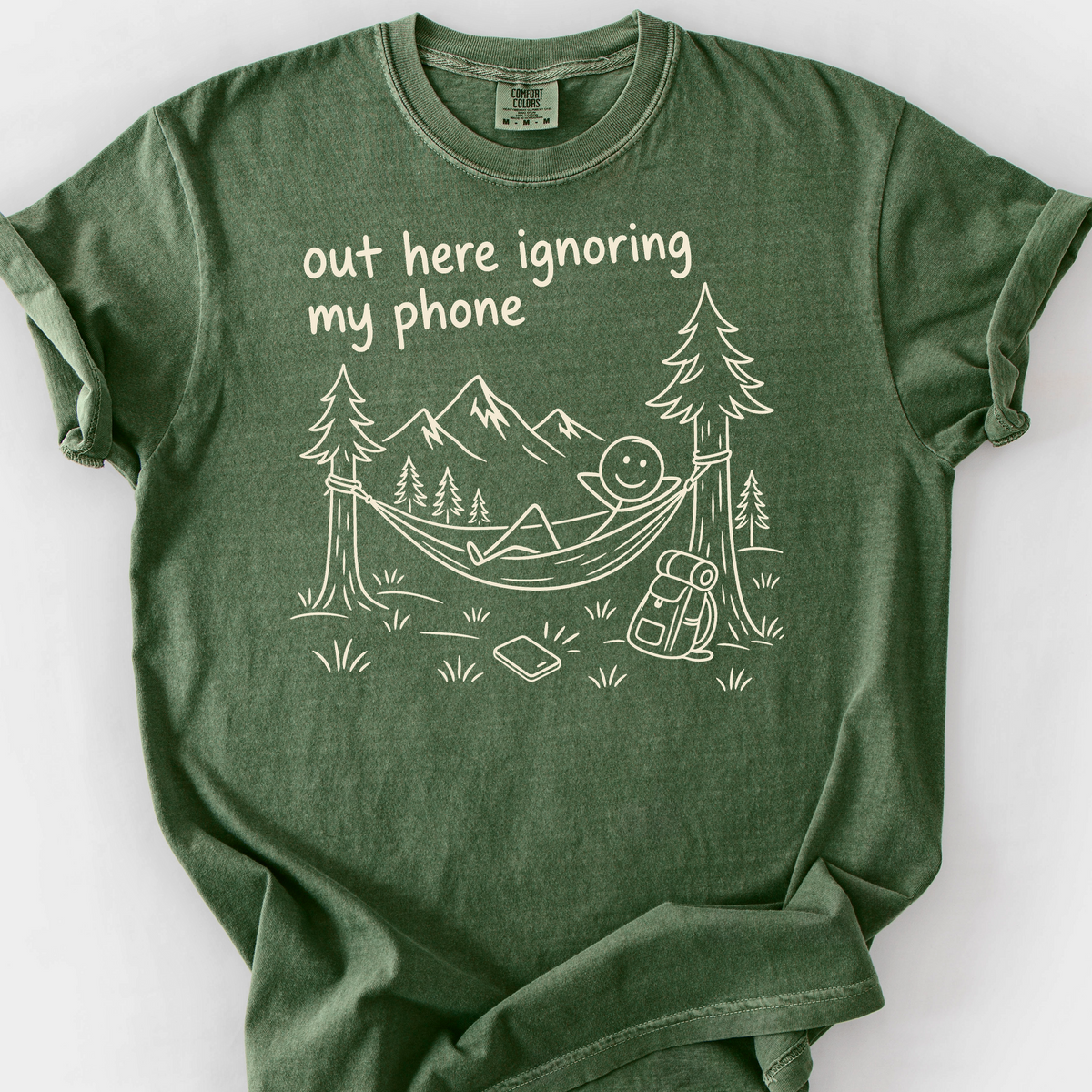 Ignoring My Phone T-Shirt — Moss