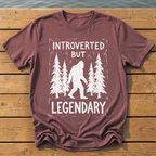 Introverted But Legendary (Linocut) T-Shirt — Brick