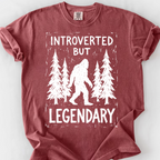 Introverted But Legendary (Linocut) T-Shirt — Brick