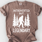 Introverted But Legendary (Linocut) T-Shirt — Espresso