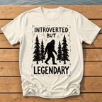 Introverted But Legendary (Linocut) T-Shirt — Ivory