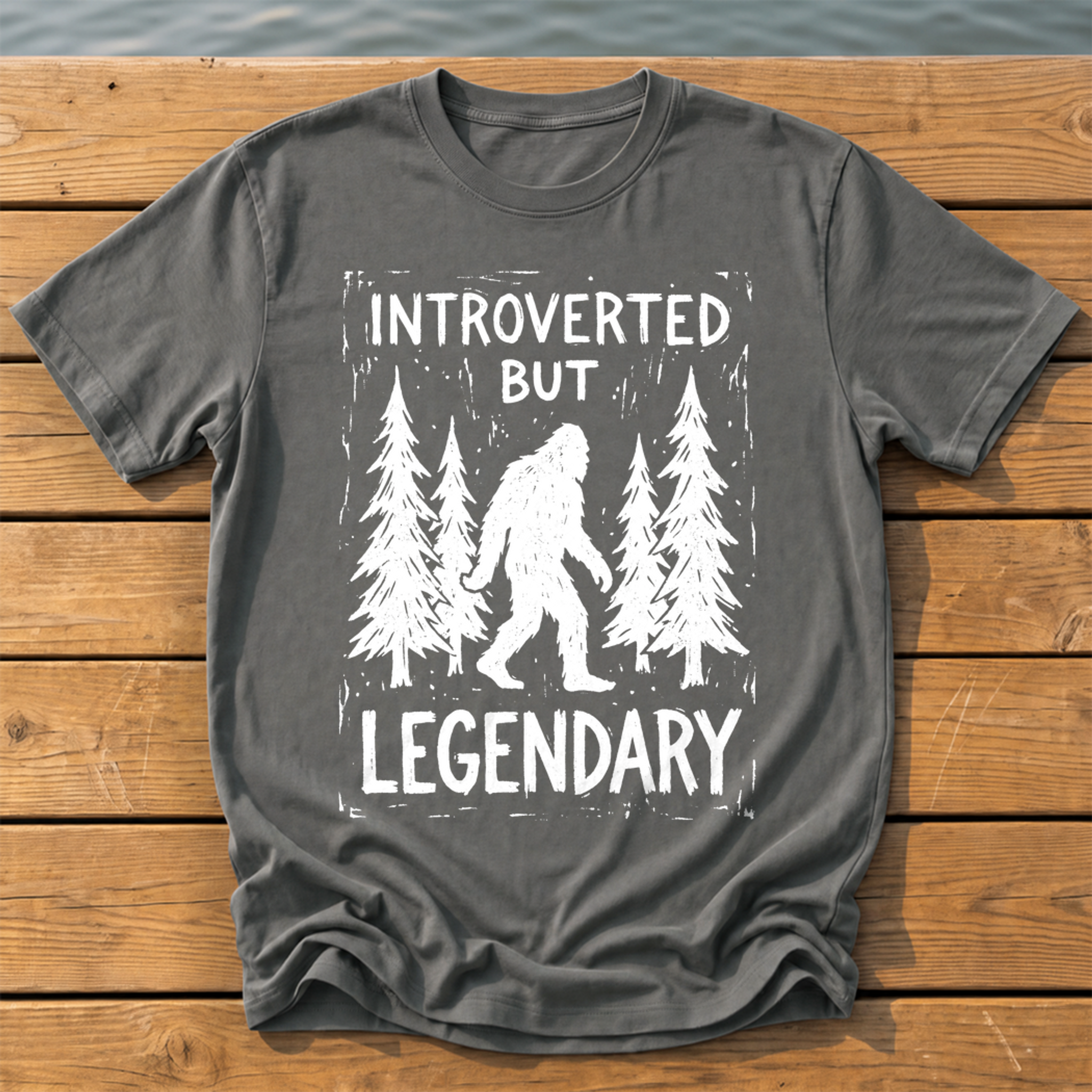 Introverted But Legendary (Linocut) T-Shirt — Pepper