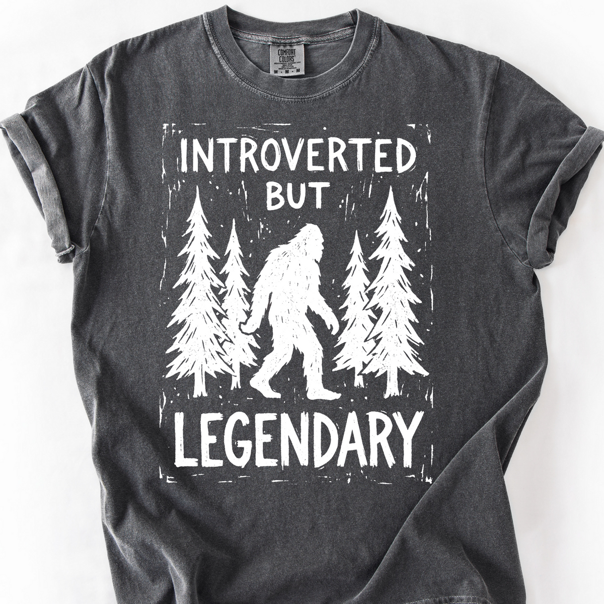 Introverted But Legendary (Linocut) T-Shirt — Pepper