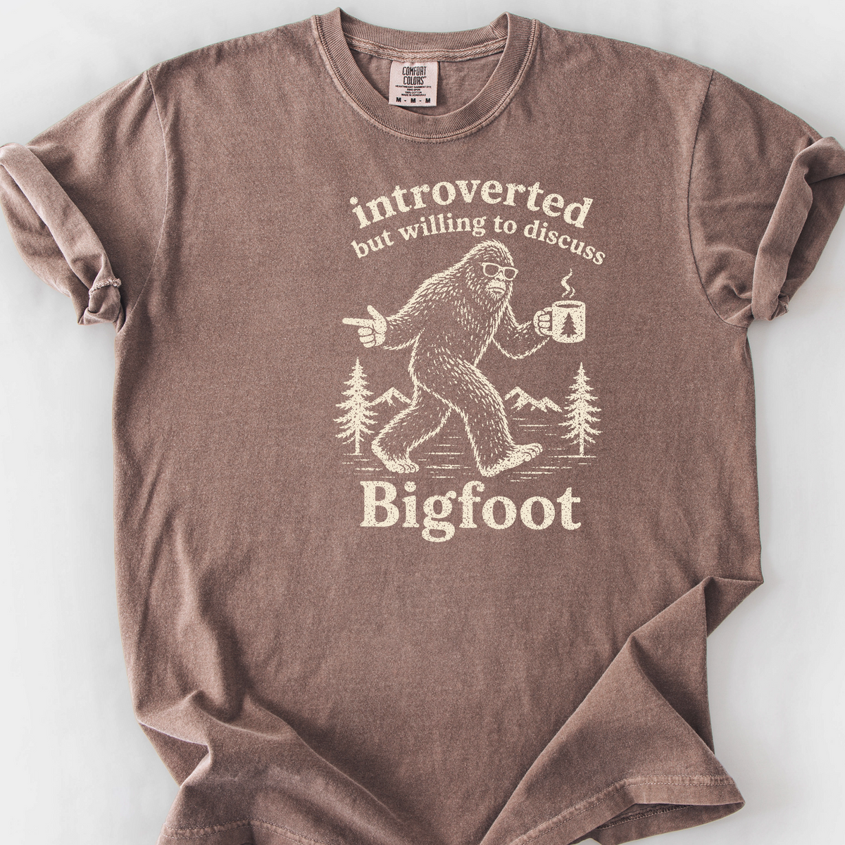 Introverted But Willing To Discuss Bigfoot T-Shirt — Espresso