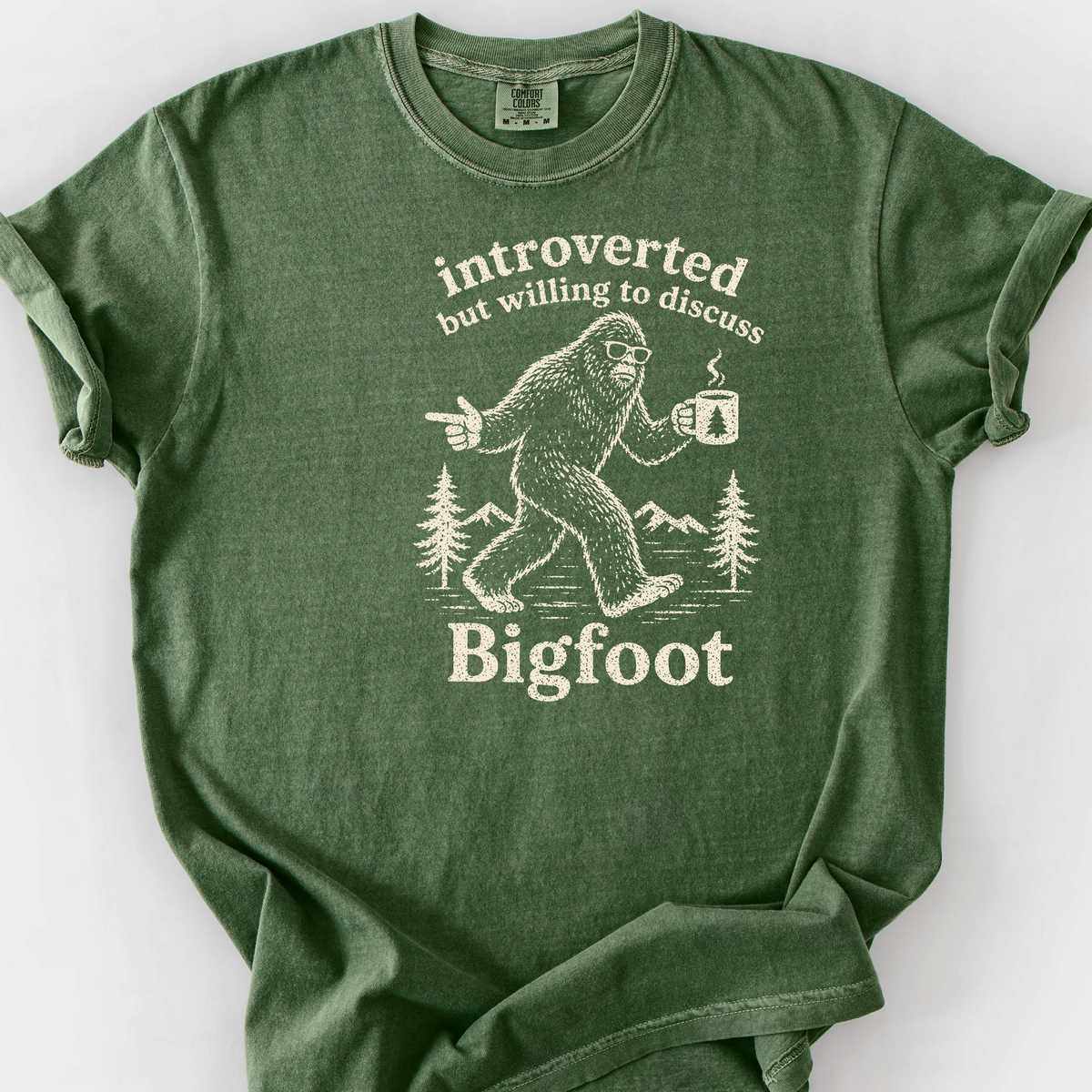 Introverted But Willing To Discuss Bigfoot T-Shirt — Moss