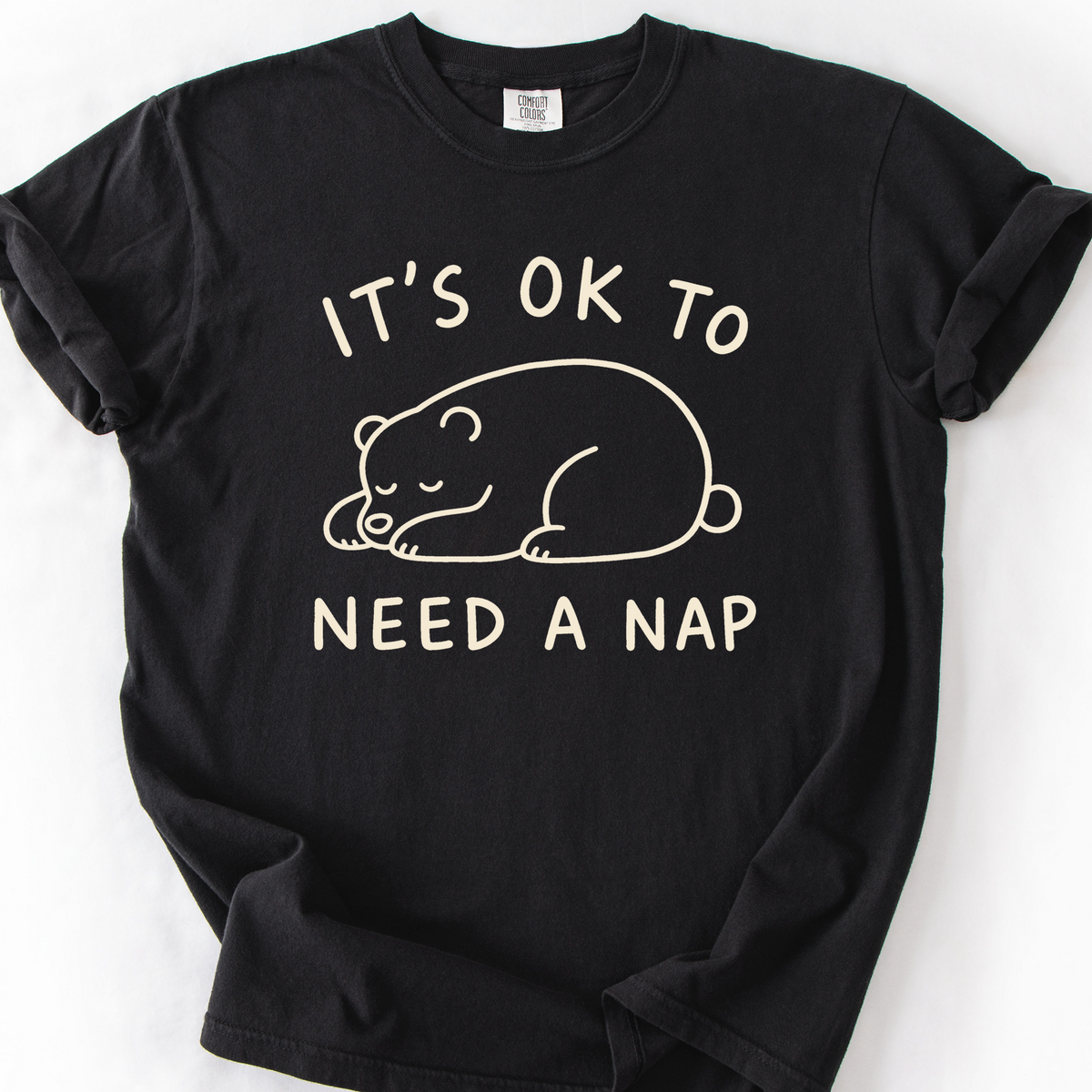 Its Ok To Need A Nap T-Shirt — Black