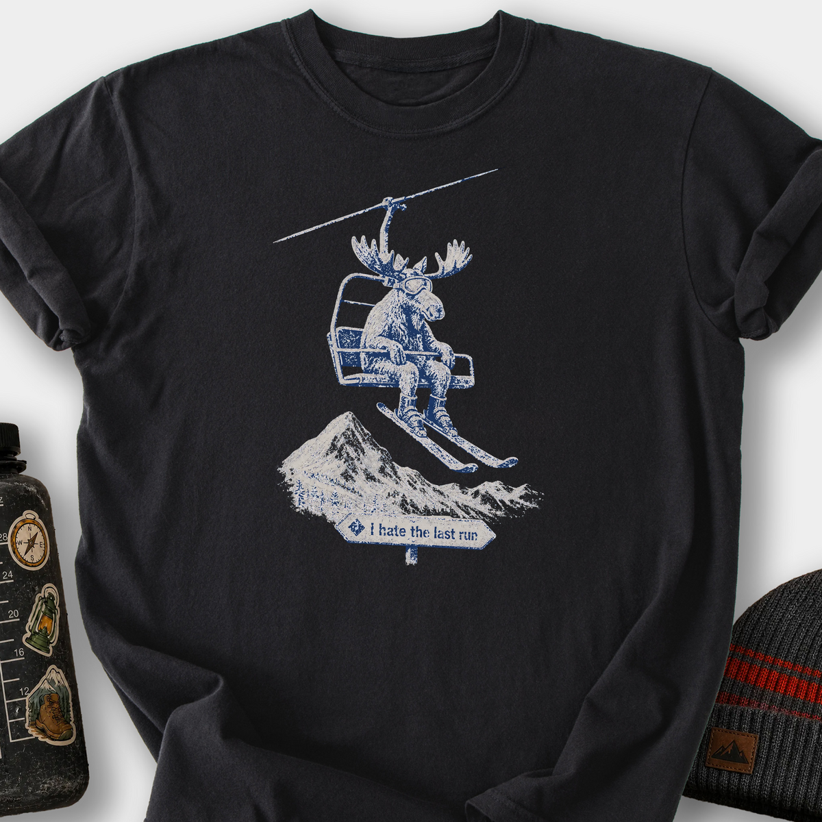 Last Run Moose T-Shirt — Black