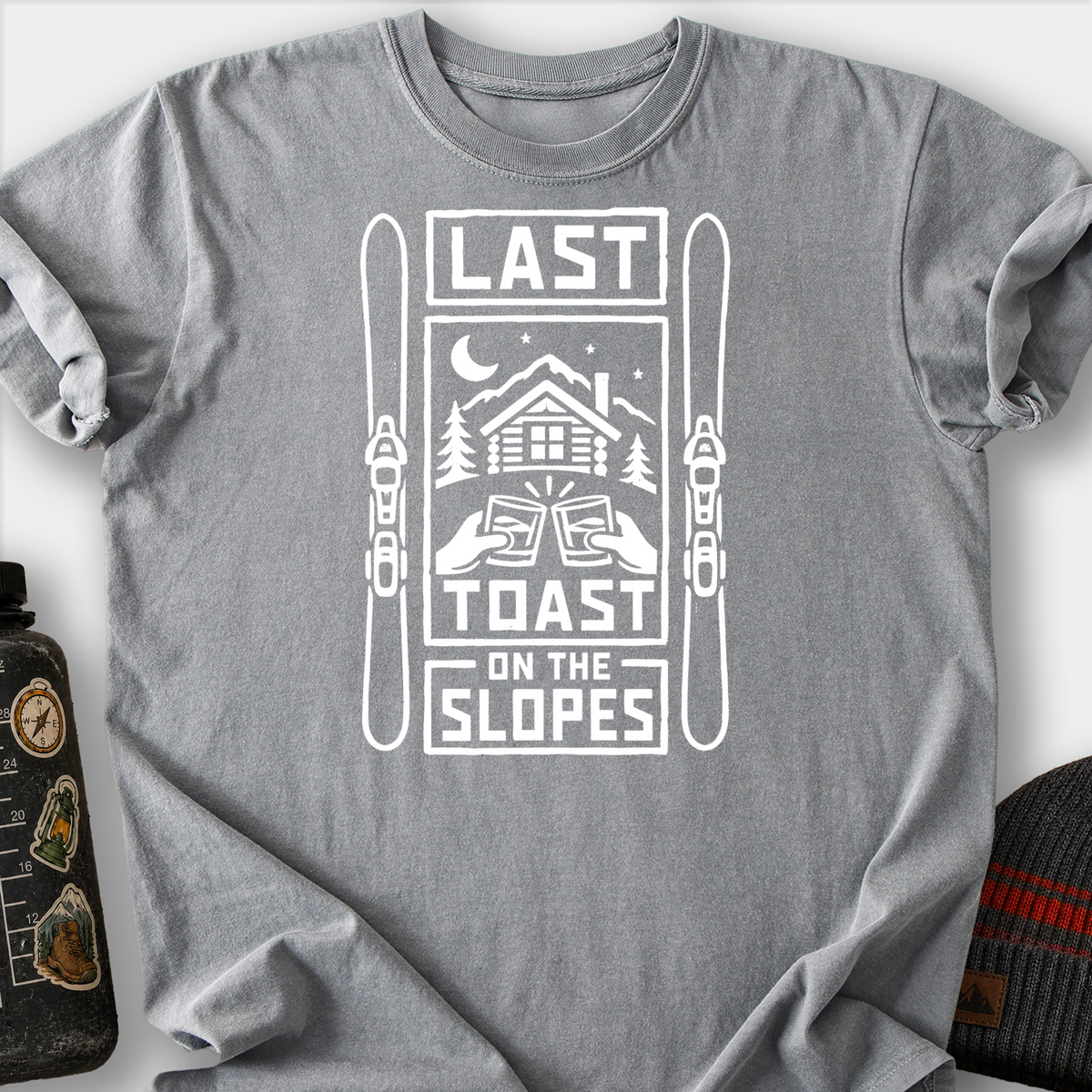 Last Toast on the Slopes T-Shirt — Grey