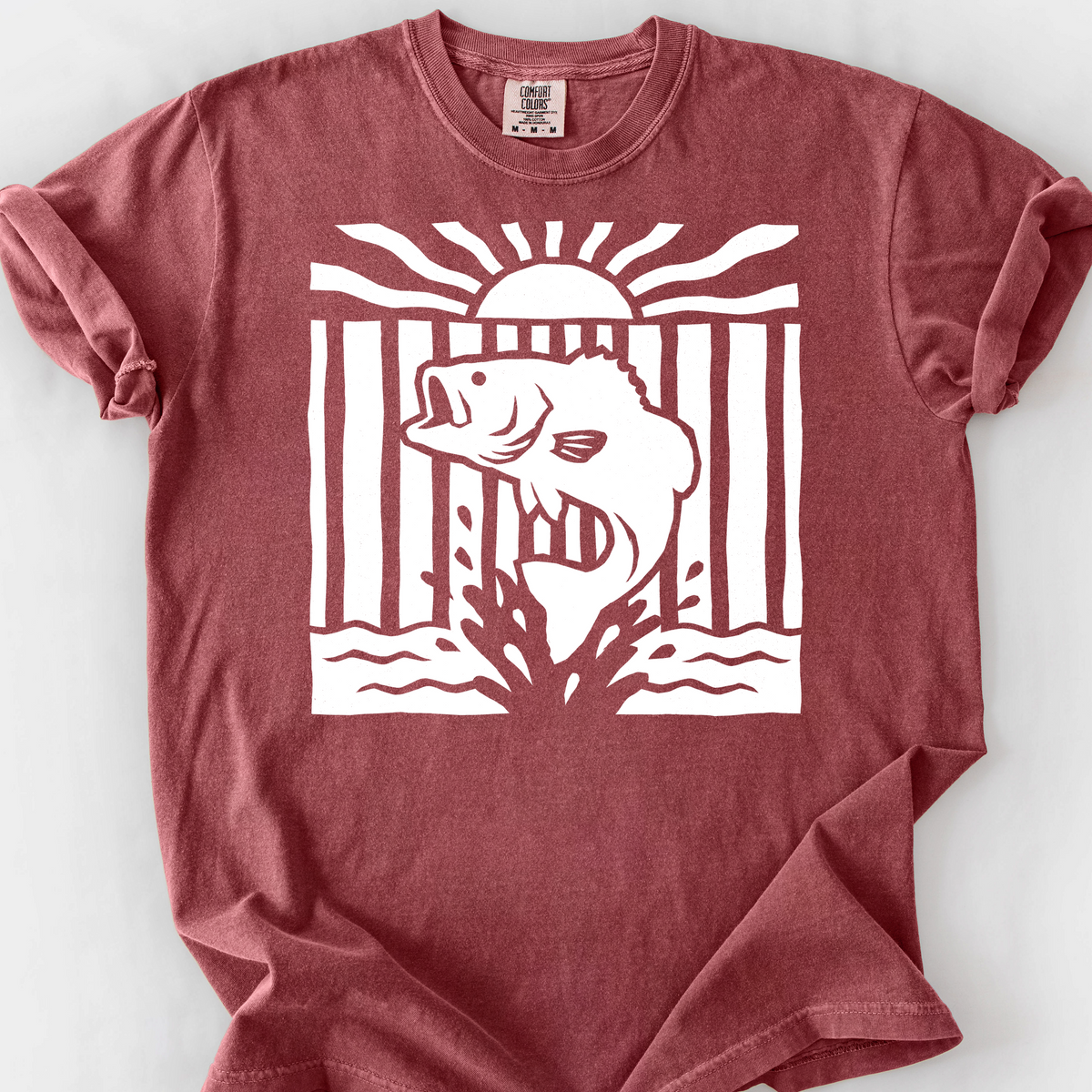 Leaping Bass T-Shirt — Brick