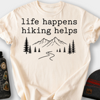Life Happens, Hiking Helps T-Shirt — Ivory