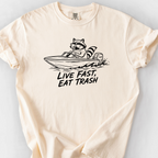 Live Fast Eat Trash T-Shirt — Ivory