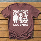 local legends cryptids_bold folk cutout_nano banana pro 0 T-Shirt — Brick