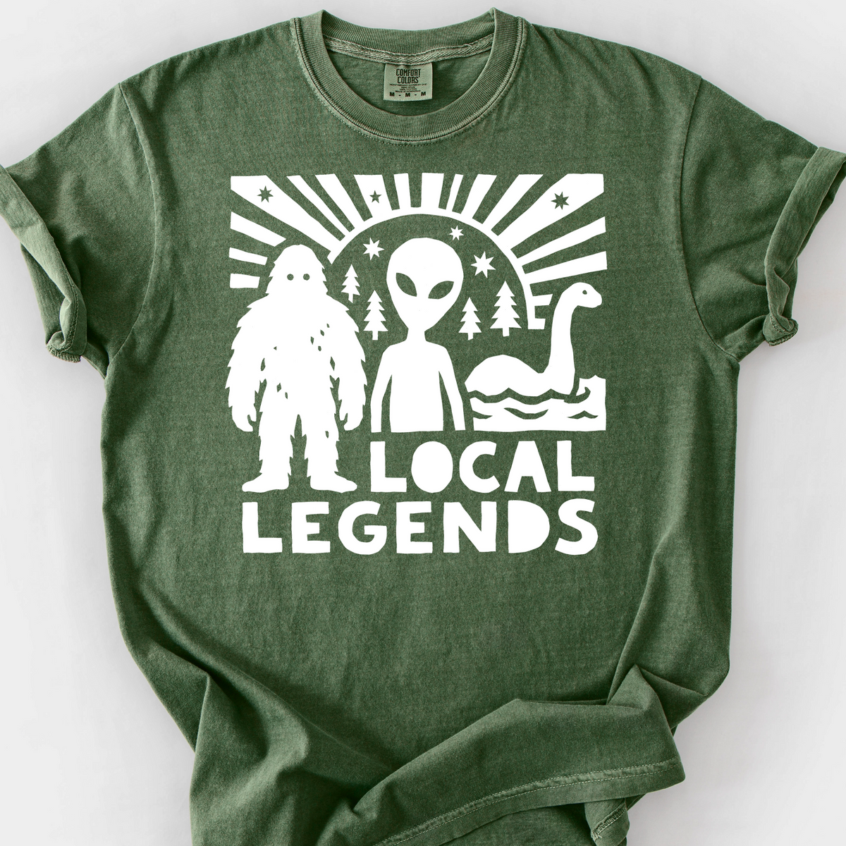 Local Legends (Cryptids) T-Shirt — Moss