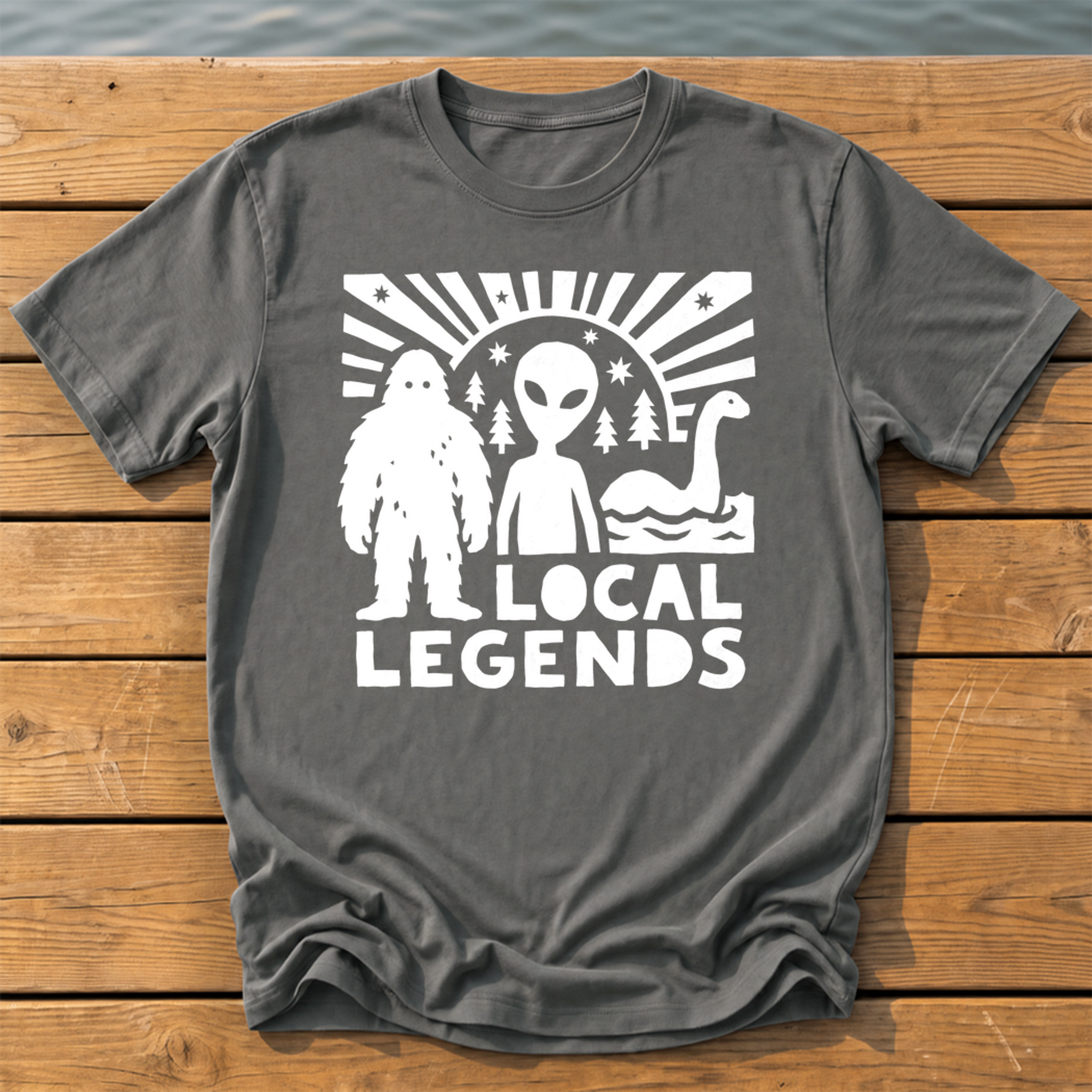 local legends cryptids_bold folk cutout_nano banana pro 0 T-Shirt — Pepper