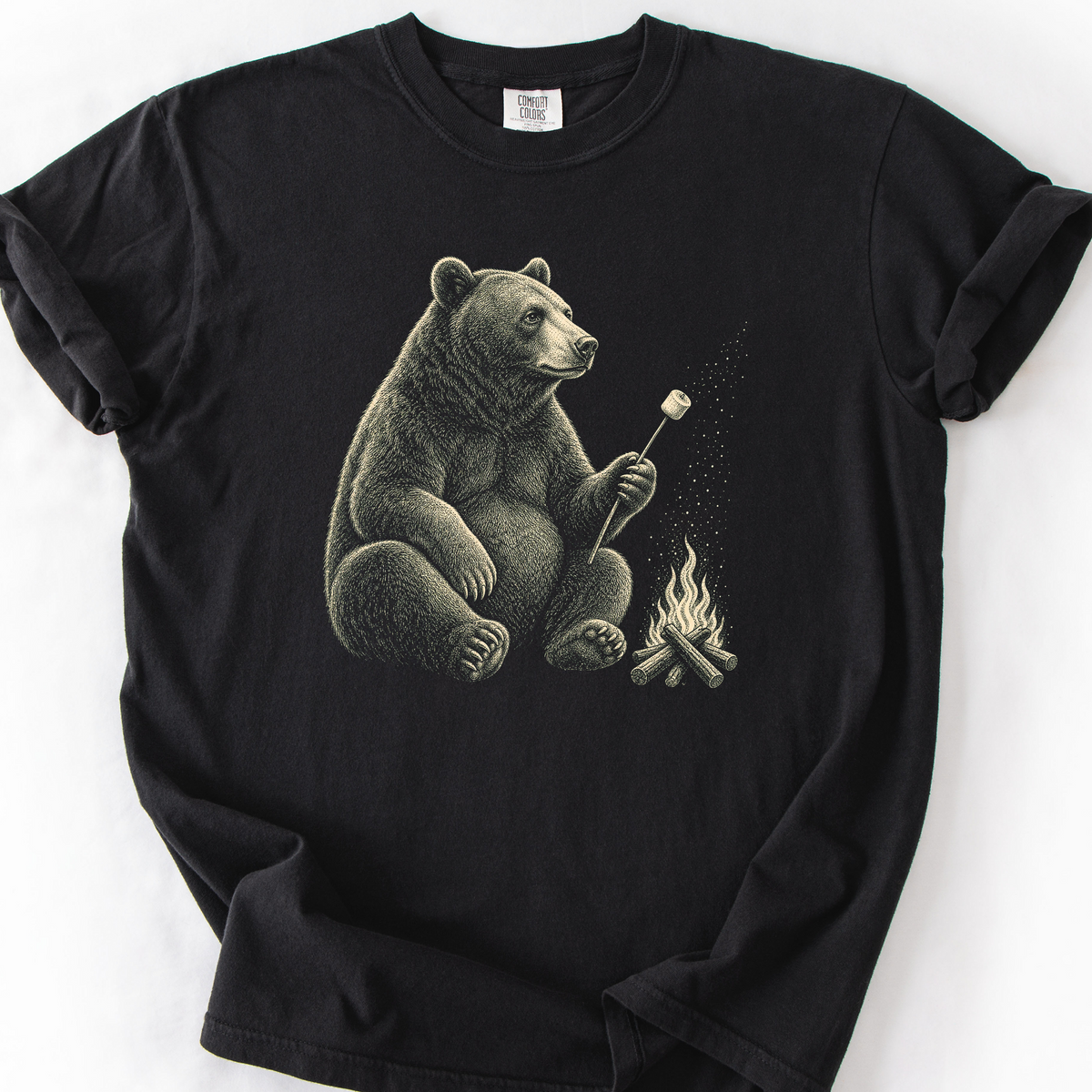 Marshmallow Bear T-Shirt — Black