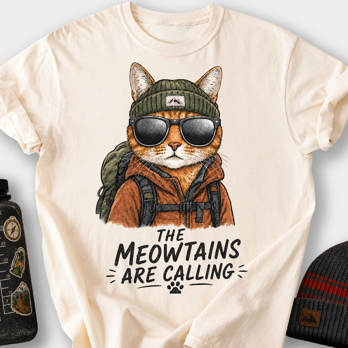 Meowtains Are Calling T-Shirt — Ivory