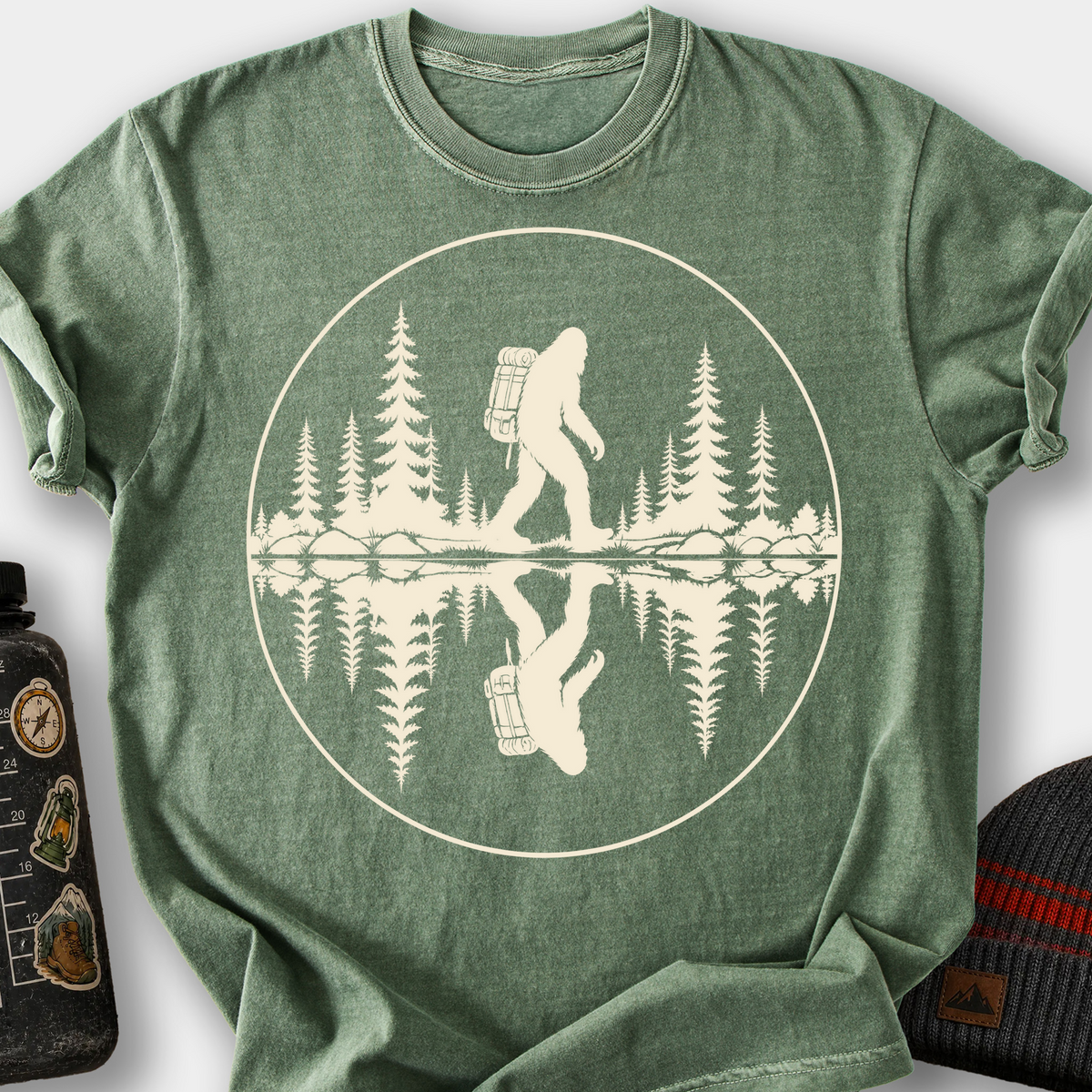 Sasquatch Lake Reflection T-Shirt — Moss