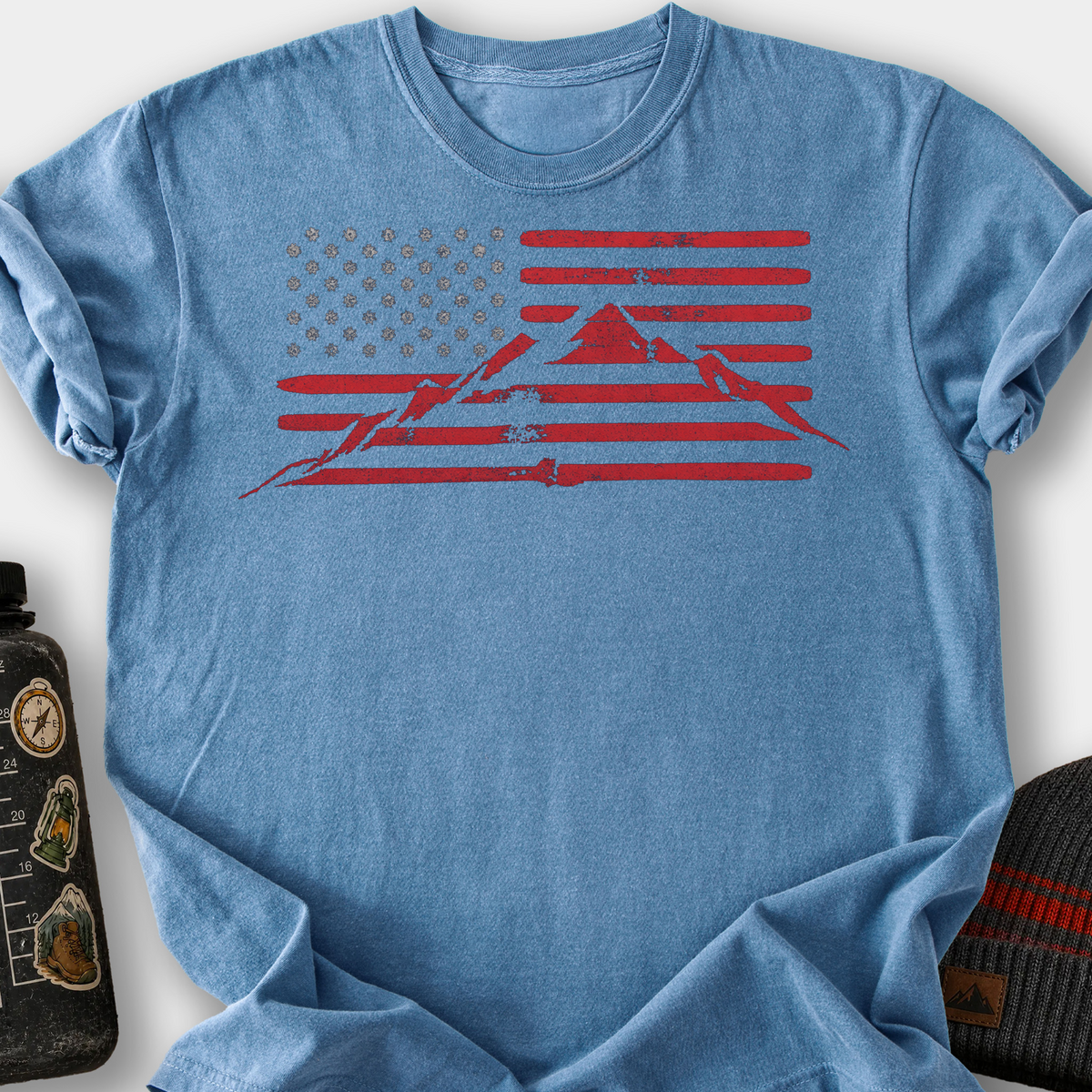 Mountain Flag T-Shirt — Blue Jean