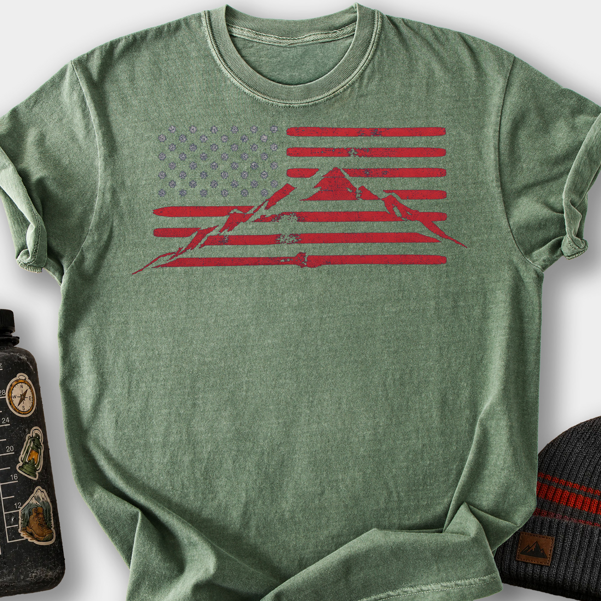 Mountain Flag T-Shirt — Moss