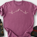 Mountain Heartbeat (Peaks) T-Shirt — Berry