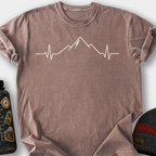 Mountain Heartbeat (Peaks) T-Shirt — Espresso