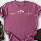 Mountain Heartbeat (Trees) T-Shirt — Berry
