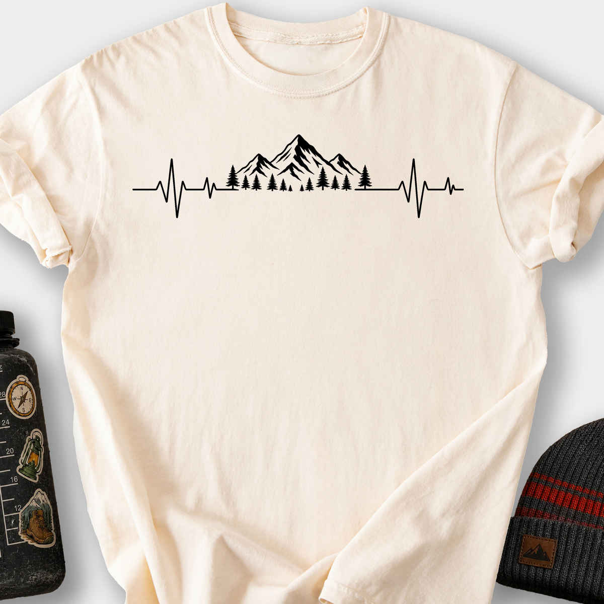 Mountain Heartbeat (Trees) T-Shirt — Ivory