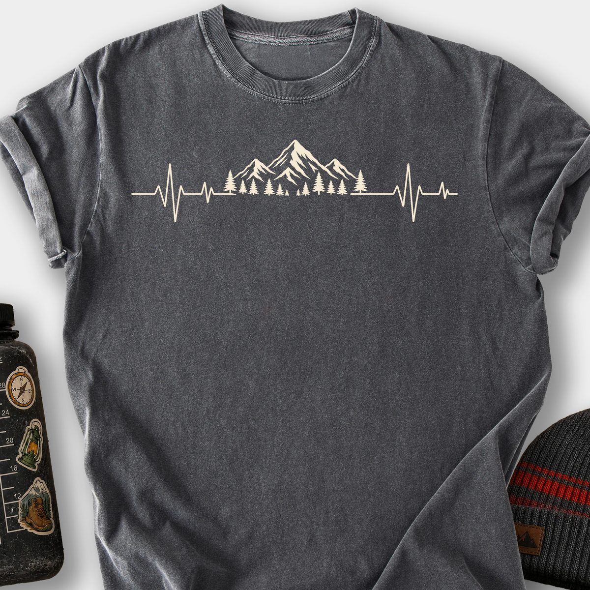 Mountain Heartbeat (Trees) T-Shirt — Pepper