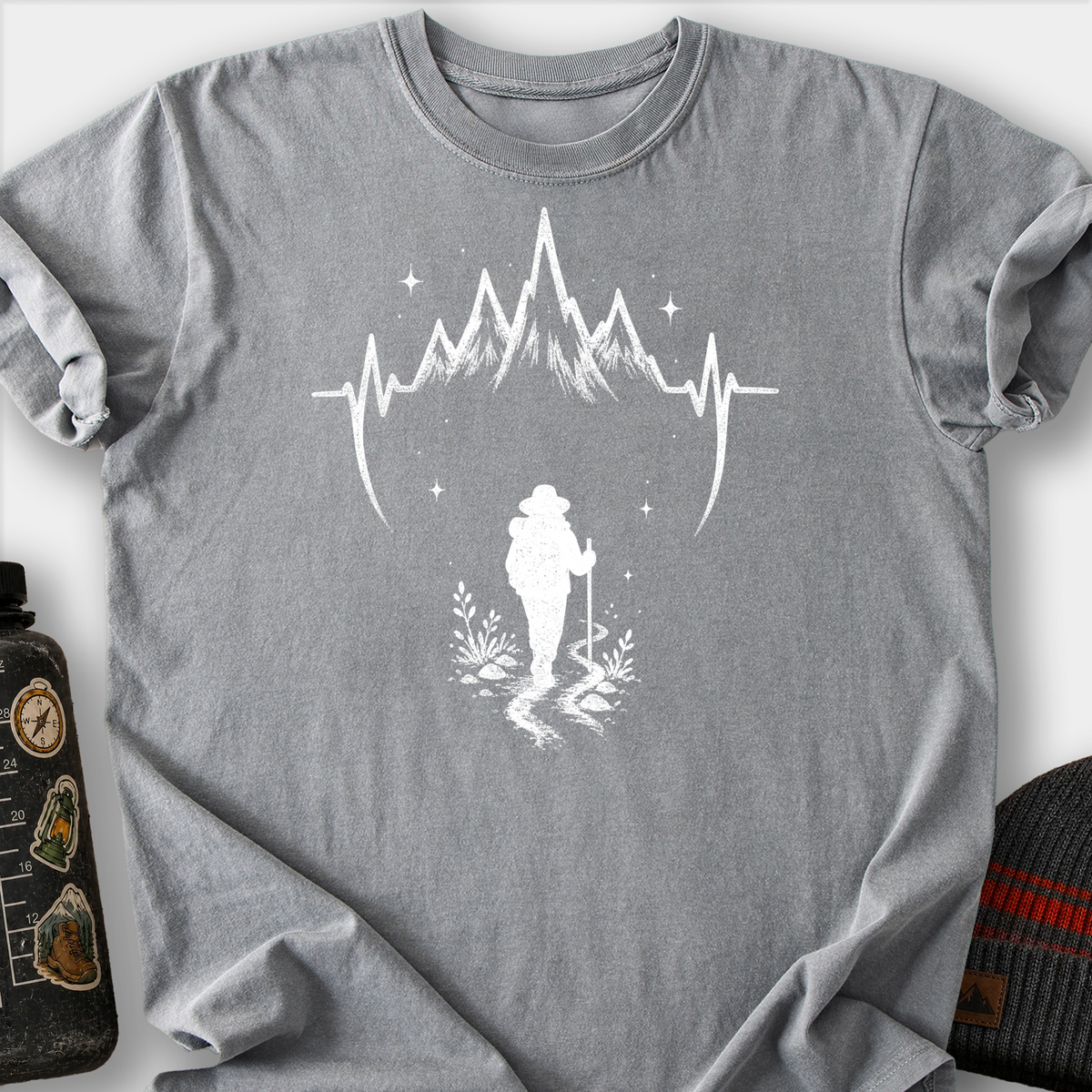 Mountain Pulse Backpacker T-Shirt — Grey