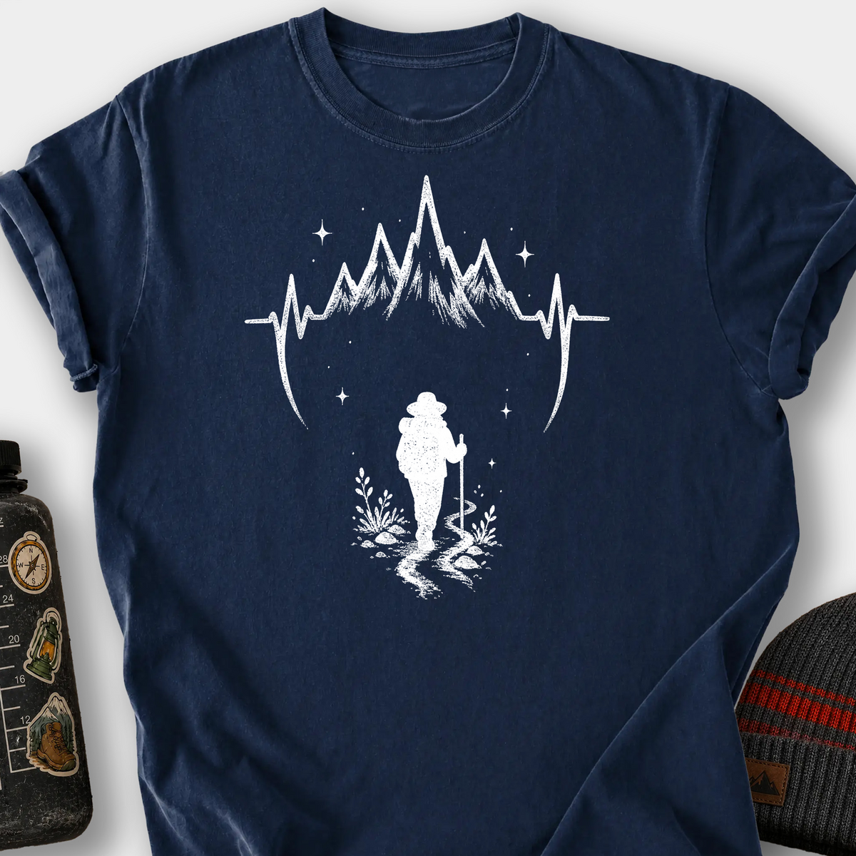 Mountain Pulse Backpacker T-Shirt — Navy