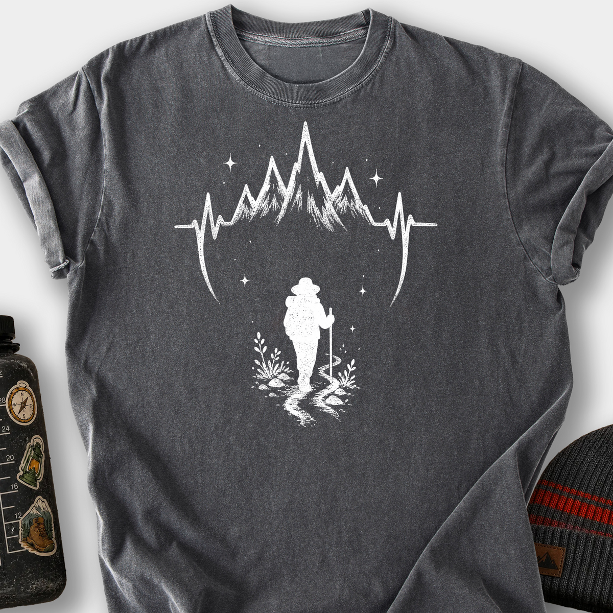 Mountain Pulse Backpacker T-Shirt — Pepper