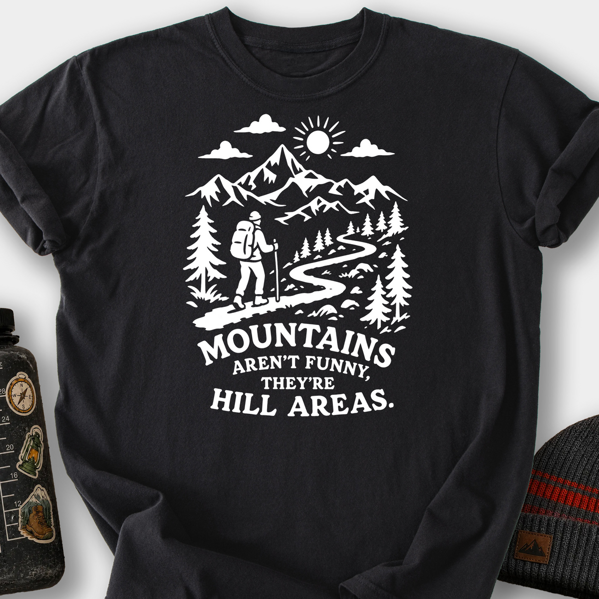 Mountains Are Hill Areas T-Shirt — Black