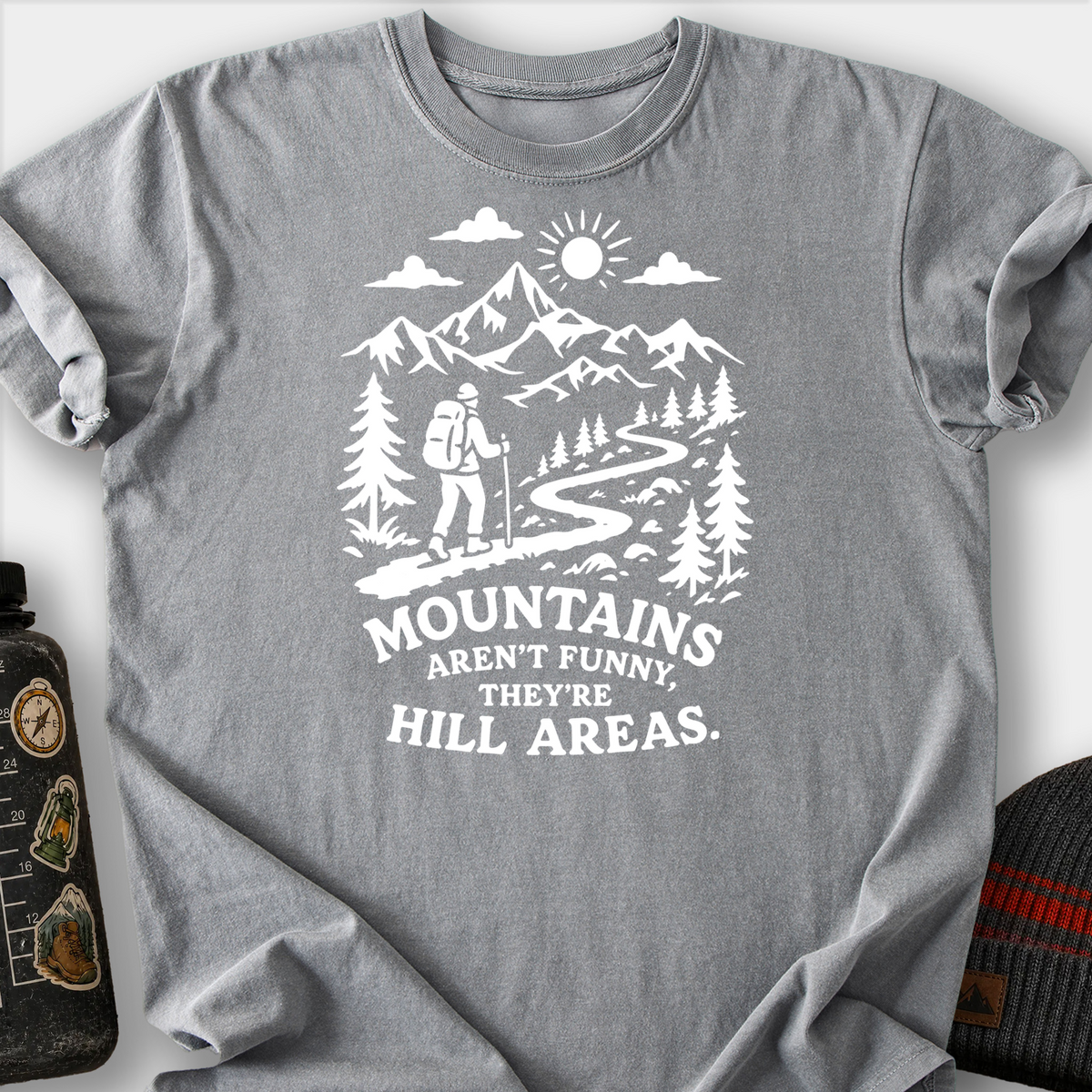 Mountains Are Hill Areas T-Shirt — Grey