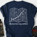 My Knees Know Every Switchback T-Shirt — Navy