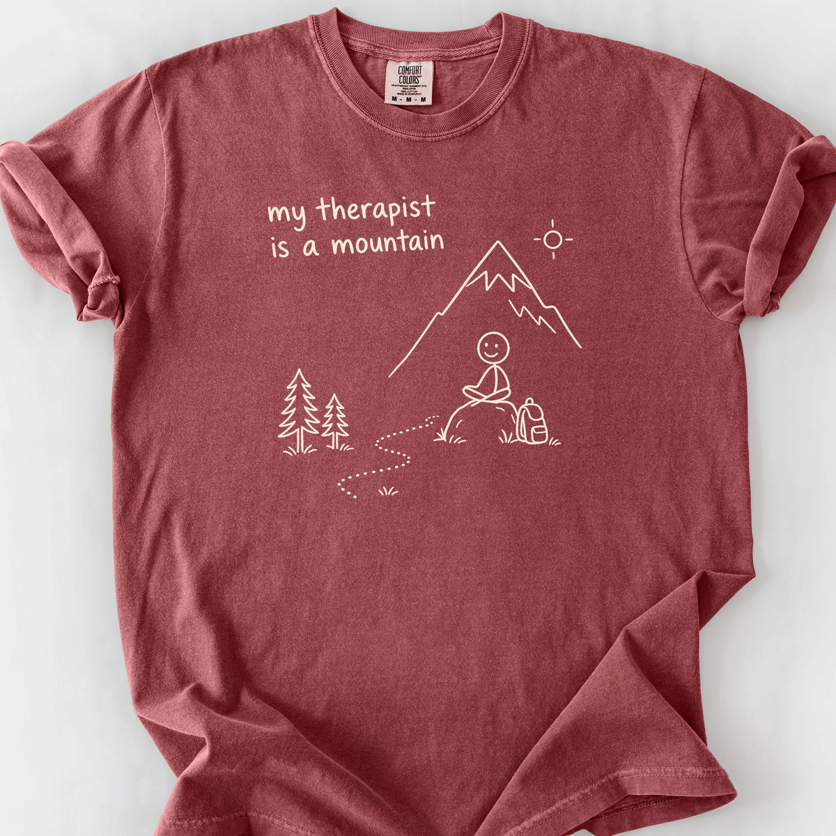 My Therapist Is A Mountain T-Shirt — Brick