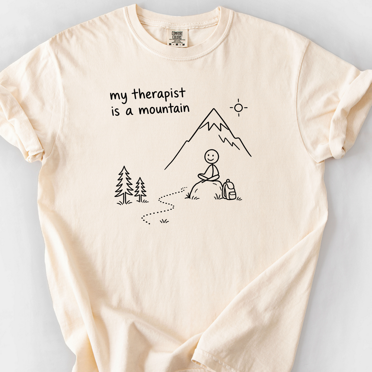 My Therapist Is A Mountain T-Shirt — Ivory