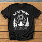 naturetrovert rough brush linocut T-Shirt — Black