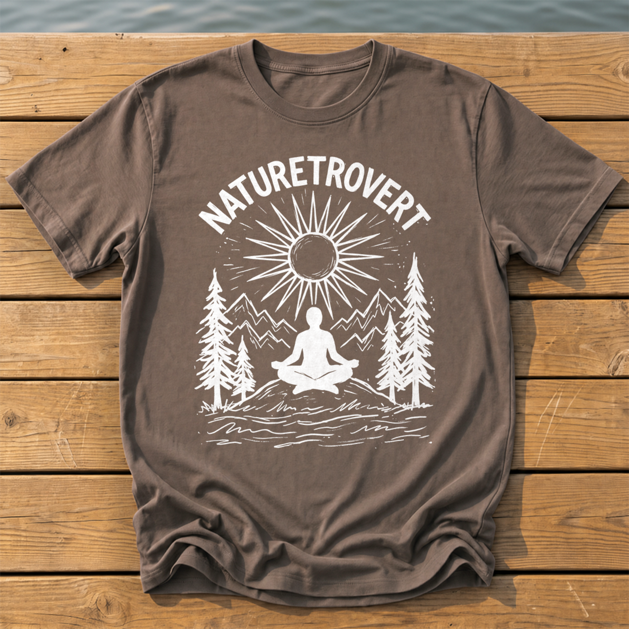 naturetrovert rough brush linocut T-Shirt — Espresso